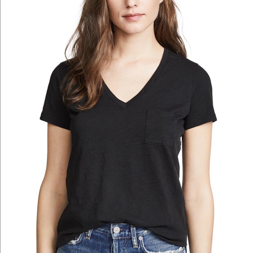 TWO Madewell Whisper Cotton V-Neck Pocket Tee M